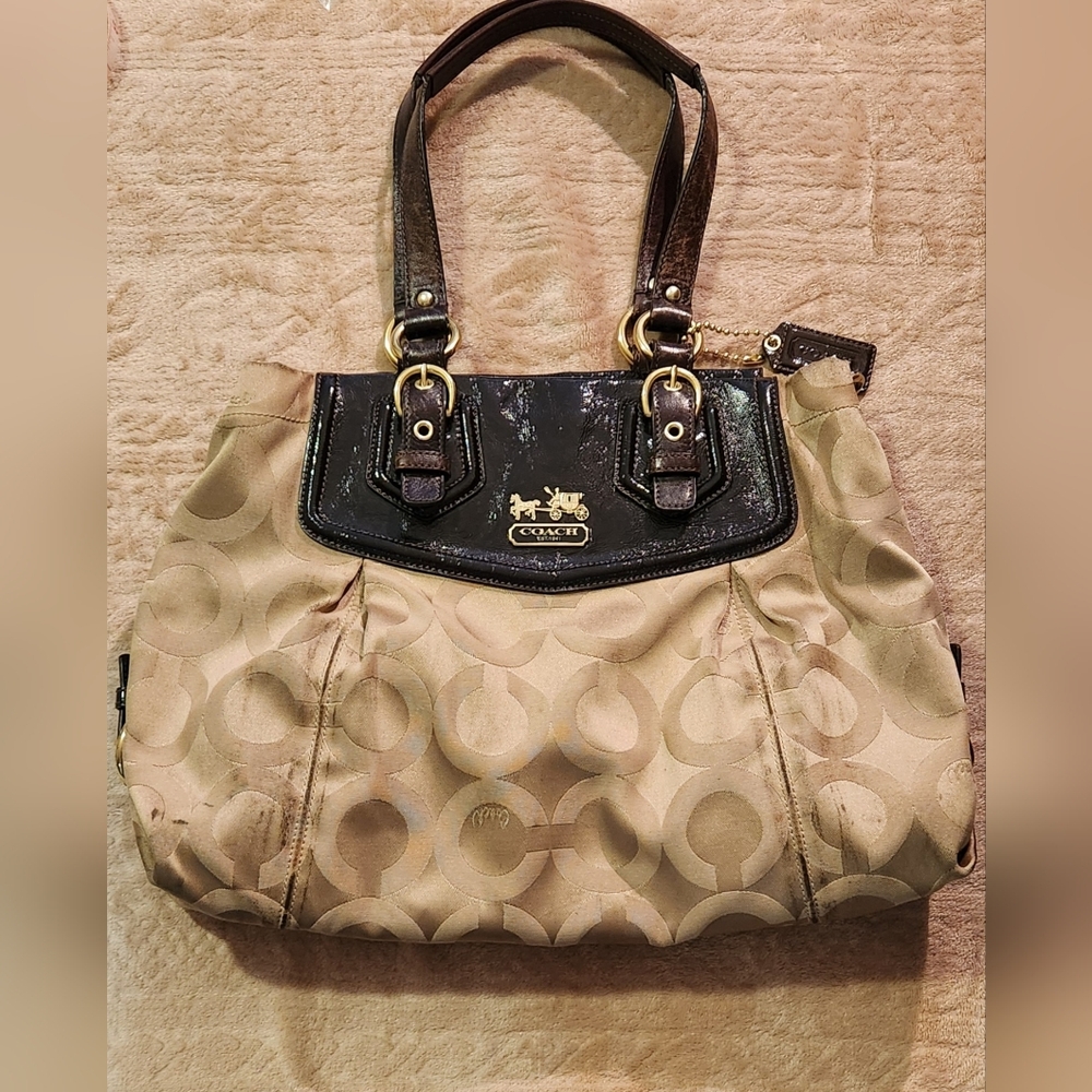 ‼️HOT DEAL‼️ Coach Madison Tan and Brown Signature Tote Bag